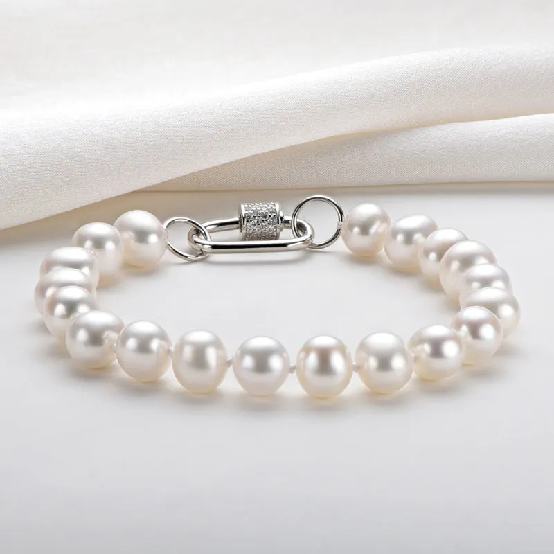 6-11mm White Freshwater Pearl Bracelet