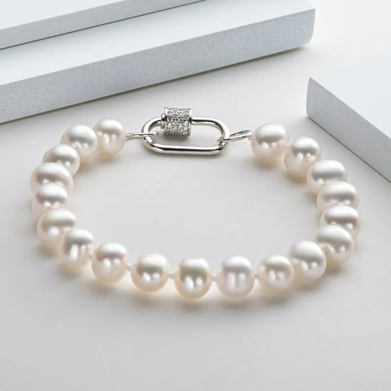 6-11mm White Freshwater Pearl Bracelet