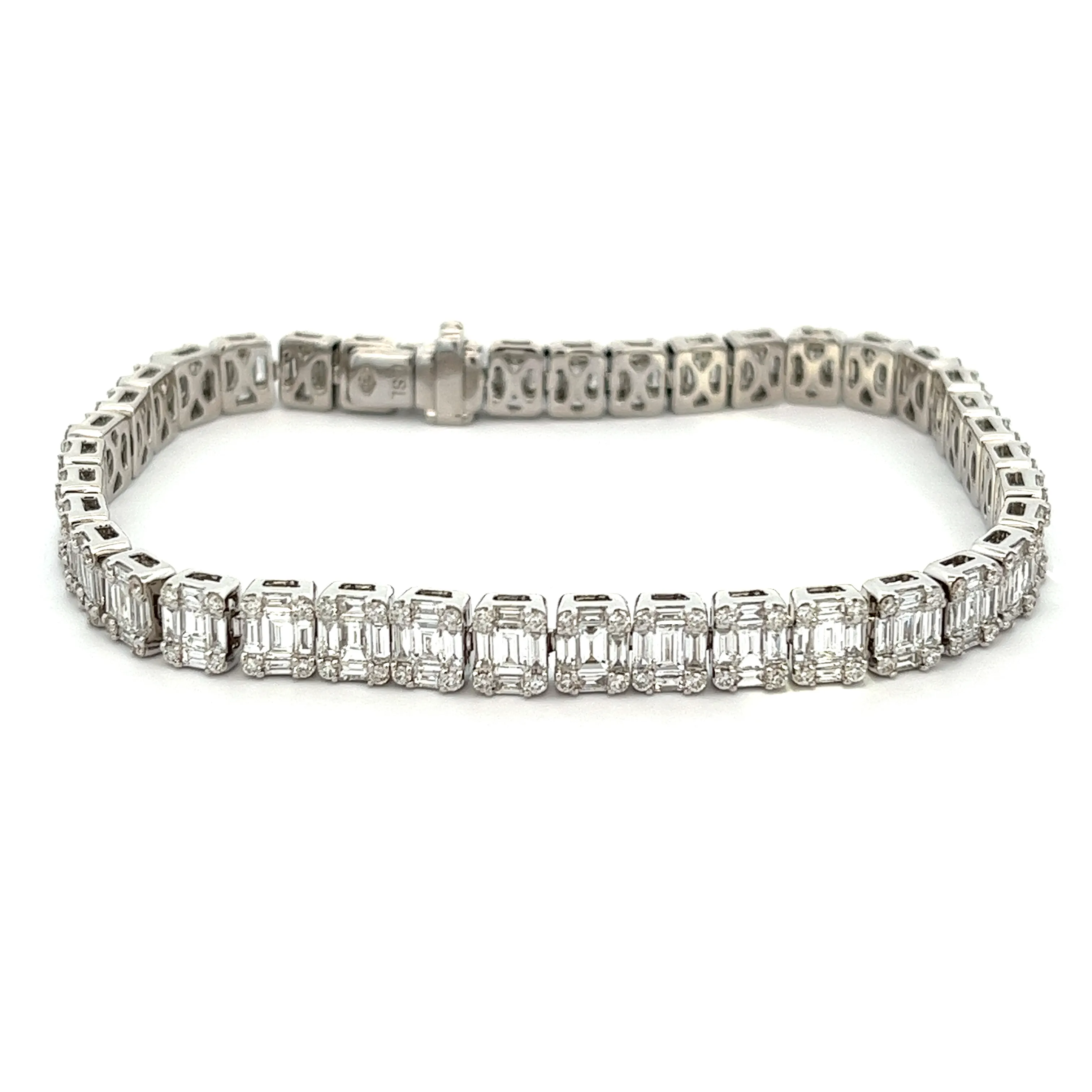 6.41ct 18k White Gold Diamond Bracelet