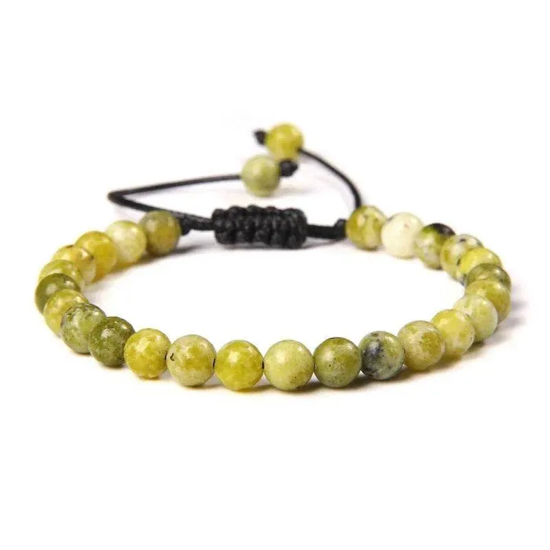 6MM Natural Mineral Stone Bracelets Healing Crystal Braided Bracelets