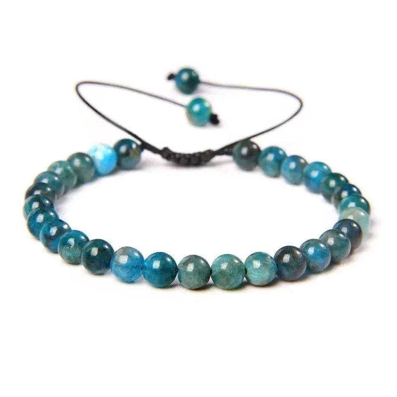 6MM Natural Mineral Stone Bracelets Healing Crystal Braided Bracelets