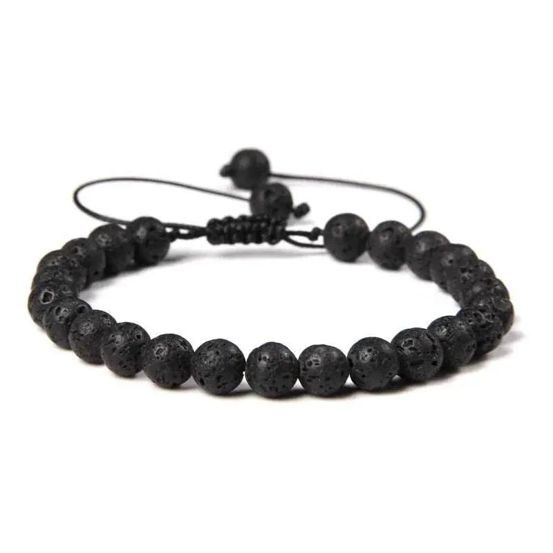 6MM Natural Mineral Stone Bracelets Healing Crystal Braided Bracelets