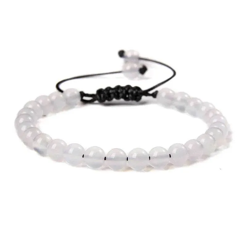 6MM Natural Mineral Stone Bracelets Healing Crystal Braided Bracelets