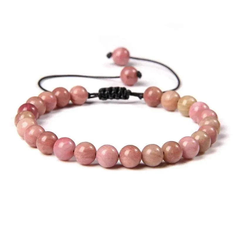 6MM Natural Mineral Stone Bracelets Healing Crystal Braided Bracelets