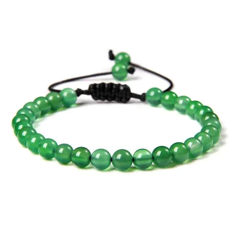 6MM Natural Mineral Stone Bracelets Healing Crystal Braided Bracelets