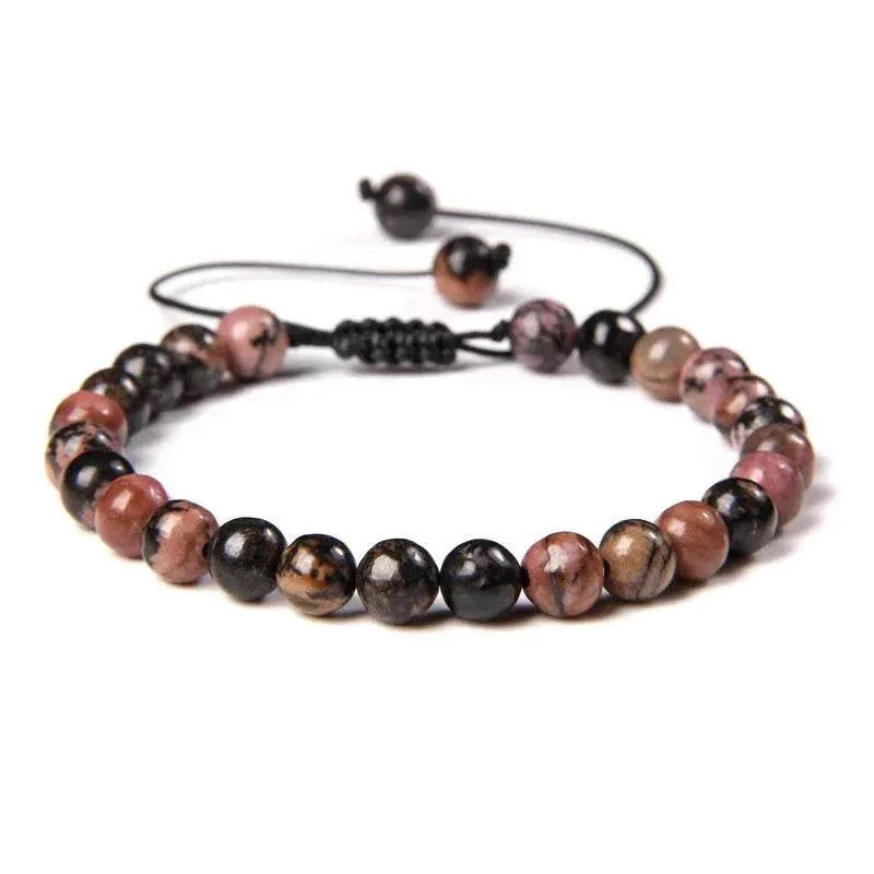 6MM Natural Mineral Stone Bracelets Healing Crystal Braided Bracelets
