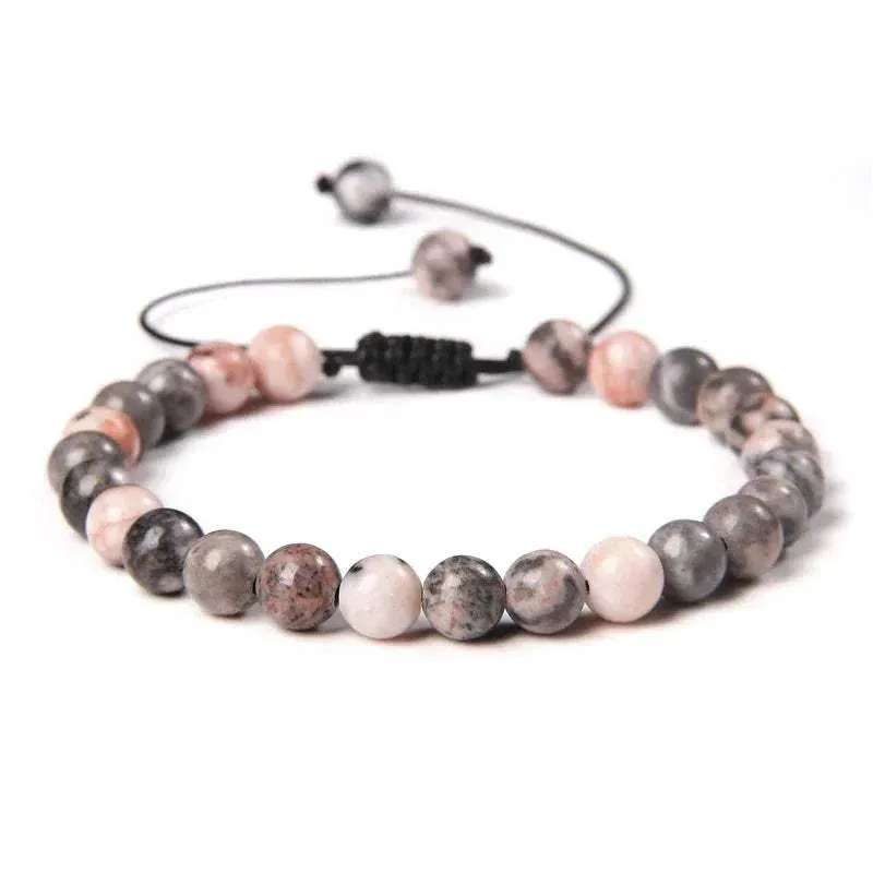 6MM Natural Mineral Stone Bracelets Healing Crystal Braided Bracelets