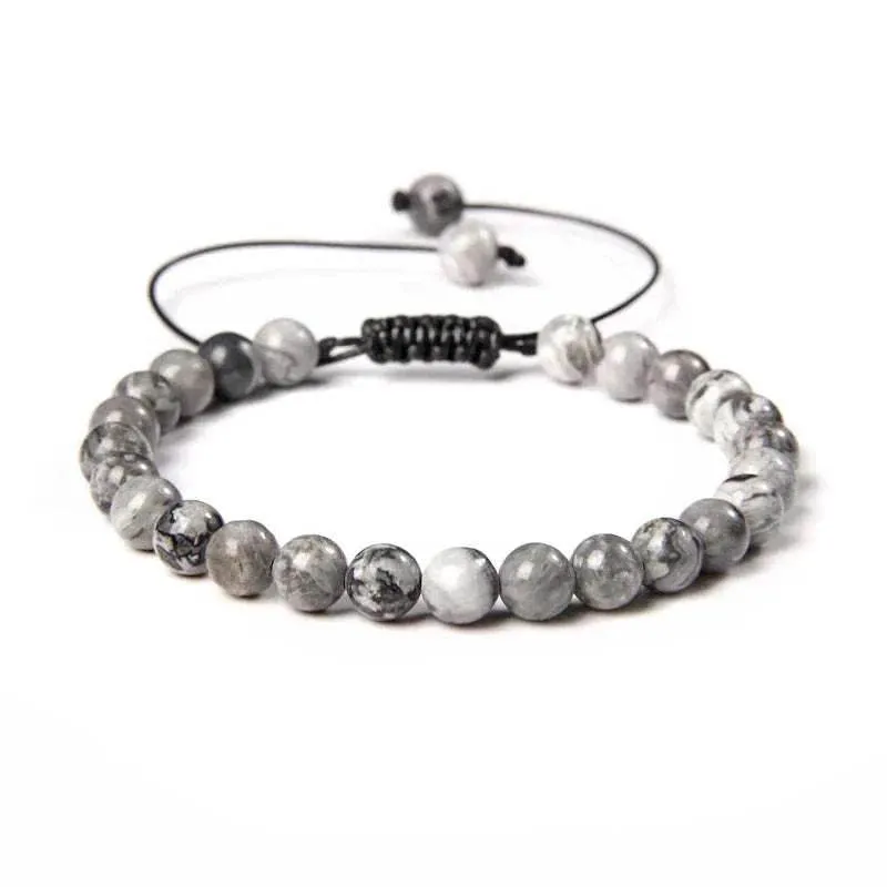 6MM Natural Mineral Stone Bracelets Healing Crystal Braided Bracelets