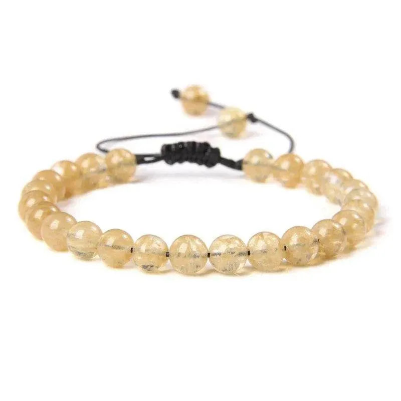 6MM Natural Mineral Stone Bracelets Healing Crystal Braided Bracelets