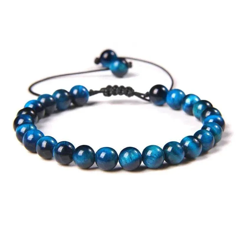 6MM Natural Mineral Stone Bracelets Healing Crystal Braided Bracelets
