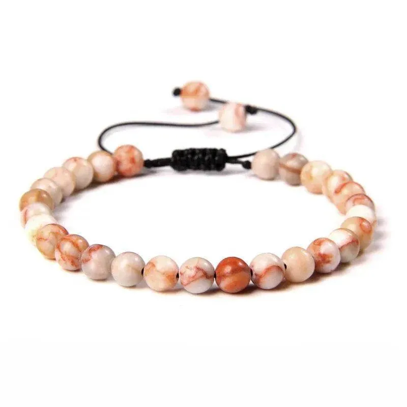 6MM Natural Mineral Stone Bracelets Healing Crystal Braided Bracelets