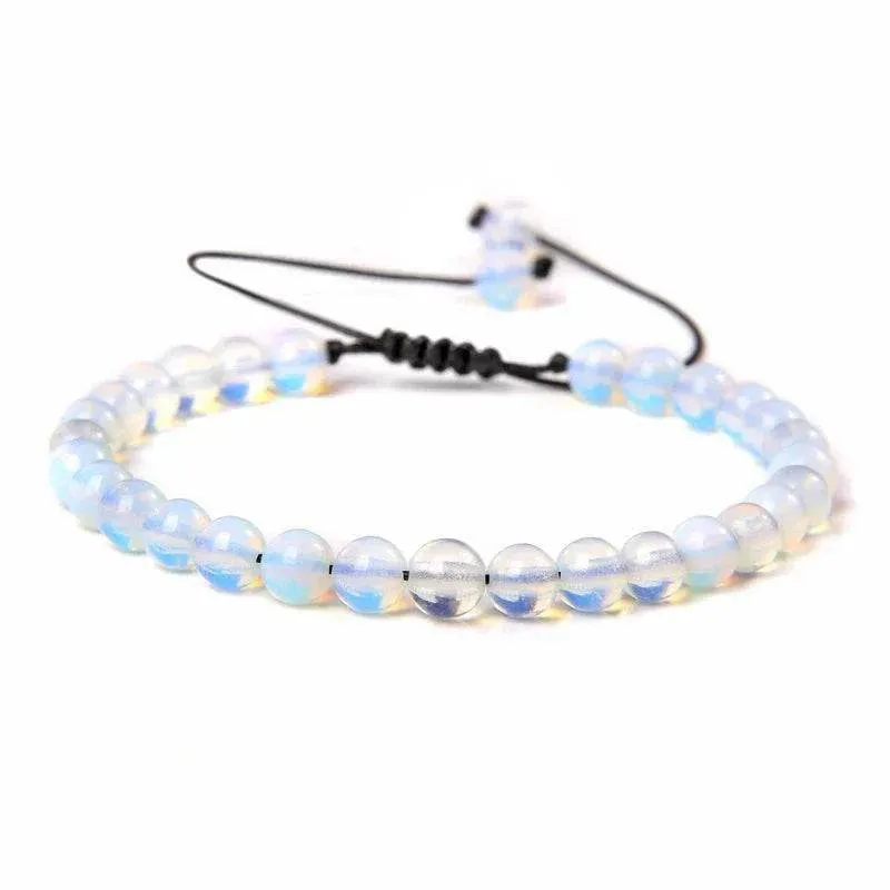 6MM Natural Mineral Stone Bracelets Healing Crystal Braided Bracelets