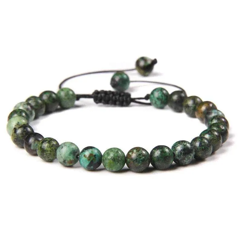 6MM Natural Mineral Stone Bracelets Healing Crystal Braided Bracelets