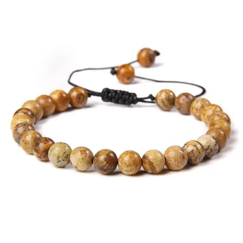 6MM Natural Mineral Stone Bracelets Healing Crystal Braided Bracelets
