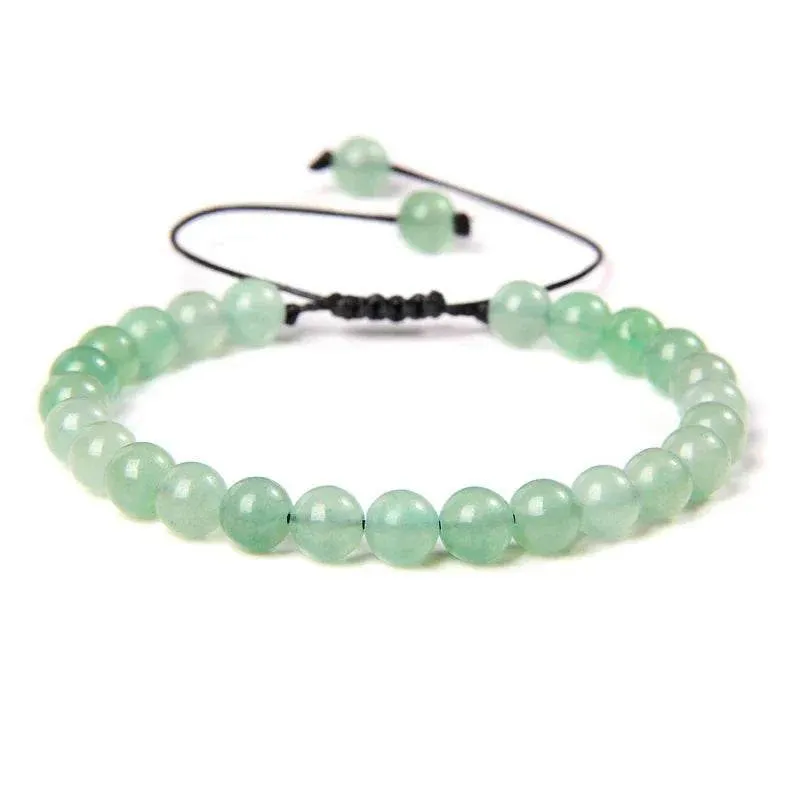 6MM Natural Mineral Stone Bracelets Healing Crystal Braided Bracelets
