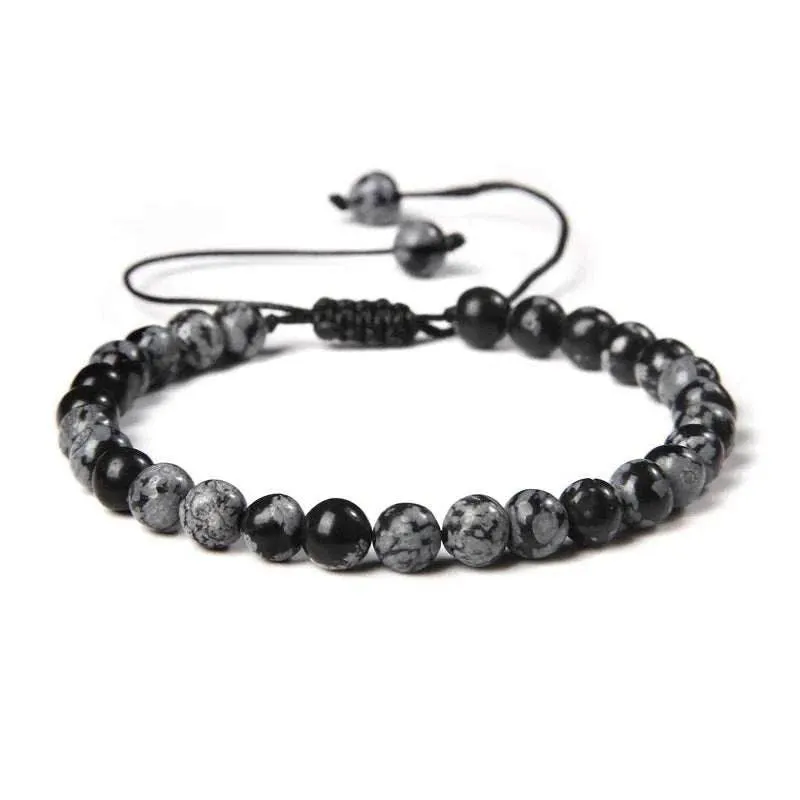 6MM Natural Mineral Stone Bracelets Healing Crystal Braided Bracelets