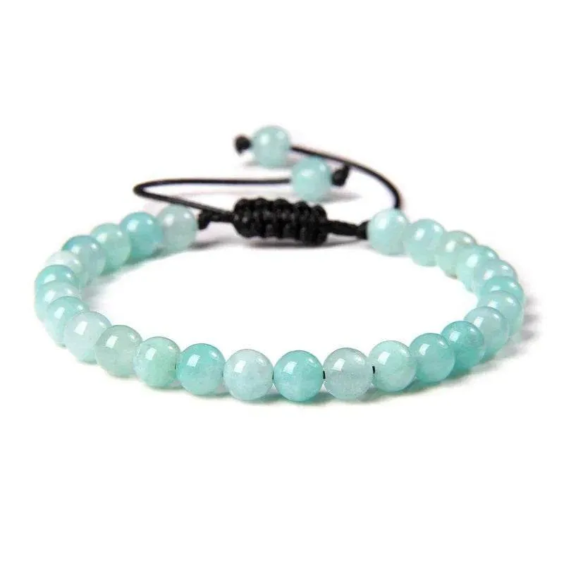 6MM Natural Mineral Stone Bracelets Healing Crystal Braided Bracelets