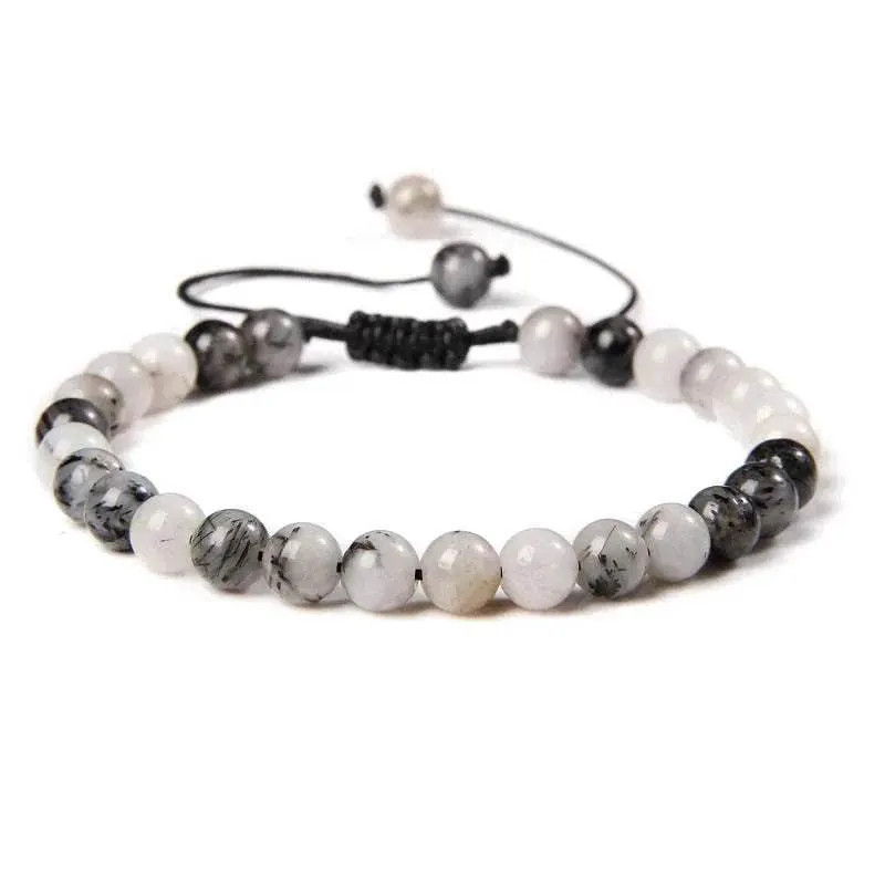 6MM Natural Mineral Stone Bracelets Healing Crystal Braided Bracelets