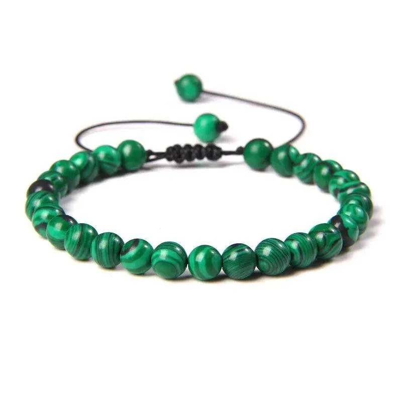 6MM Natural Mineral Stone Bracelets Healing Crystal Braided Bracelets