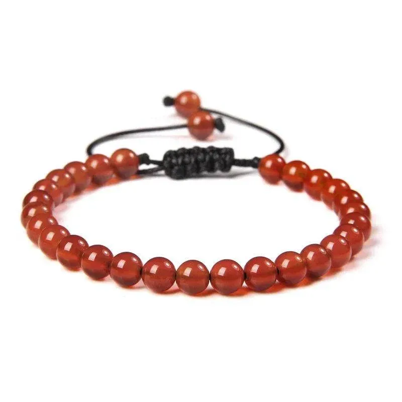 6MM Natural Mineral Stone Bracelets Healing Crystal Braided Bracelets