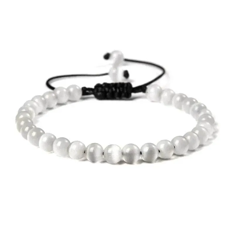 6MM Natural Mineral Stone Bracelets Healing Crystal Braided Bracelets