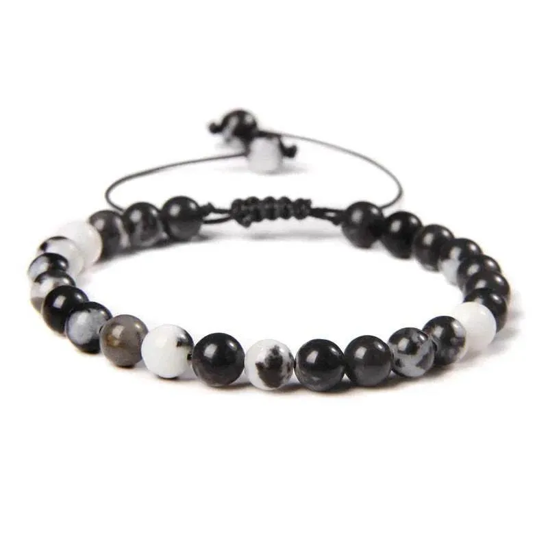 6MM Natural Mineral Stone Bracelets Healing Crystal Braided Bracelets