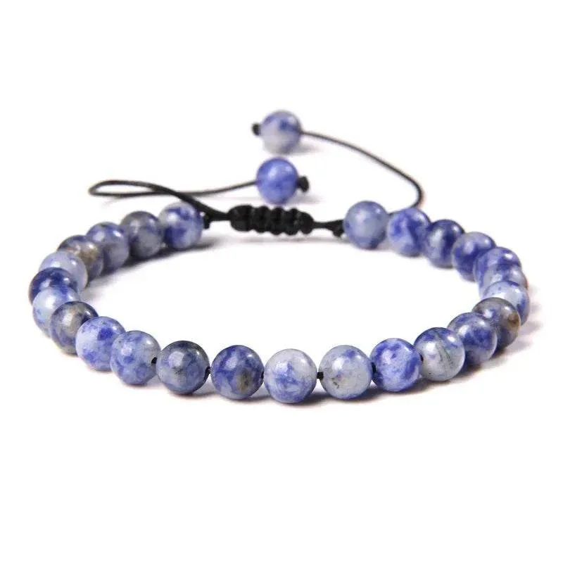6MM Natural Mineral Stone Bracelets Healing Crystal Braided Bracelets