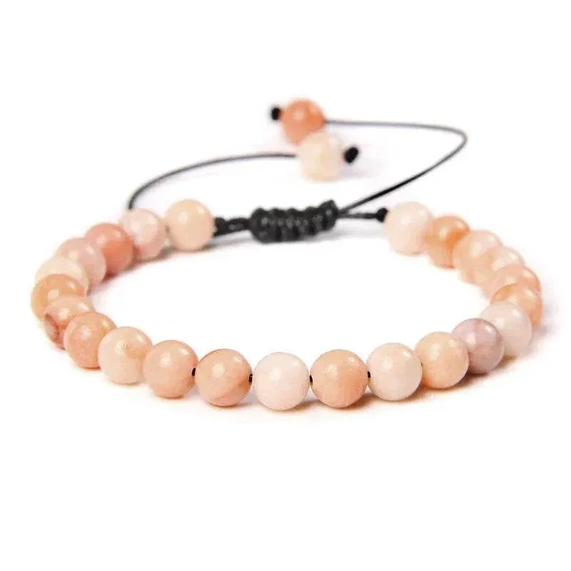 6MM Natural Mineral Stone Bracelets Healing Crystal Braided Bracelets