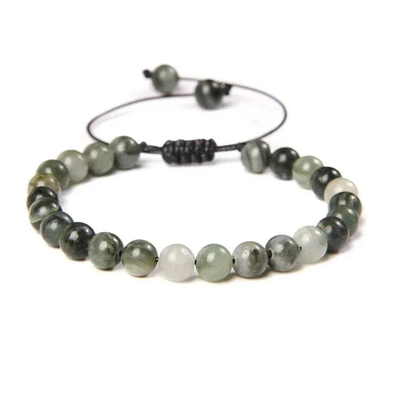 6MM Natural Mineral Stone Bracelets Healing Crystal Braided Bracelets