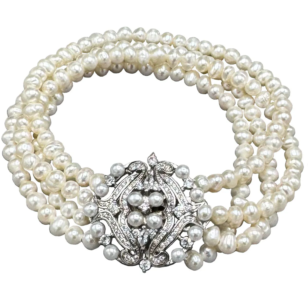 712-01-S | 4- STRAND PETITE & STERLING MEDALLION BRACELET