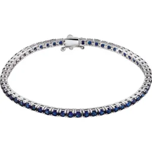 7.70 ct. Genuine Blue Sapphire Tennis Bracelet 3 mm