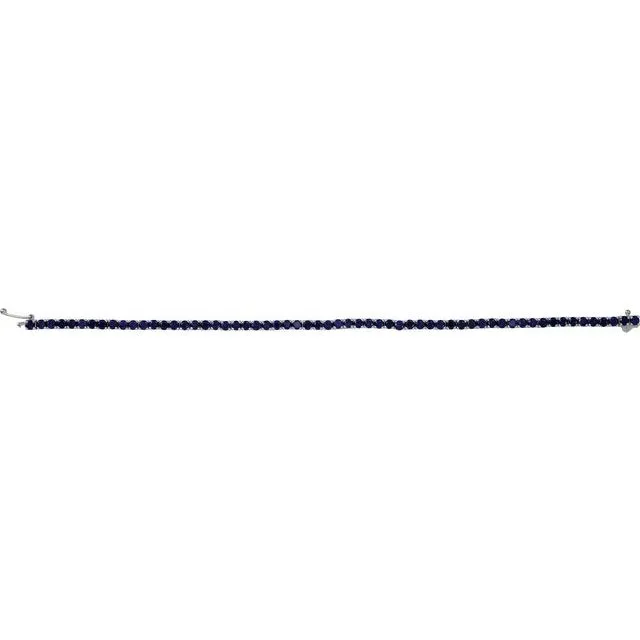 7.70 ct. Genuine Blue Sapphire Tennis Bracelet 3 mm
