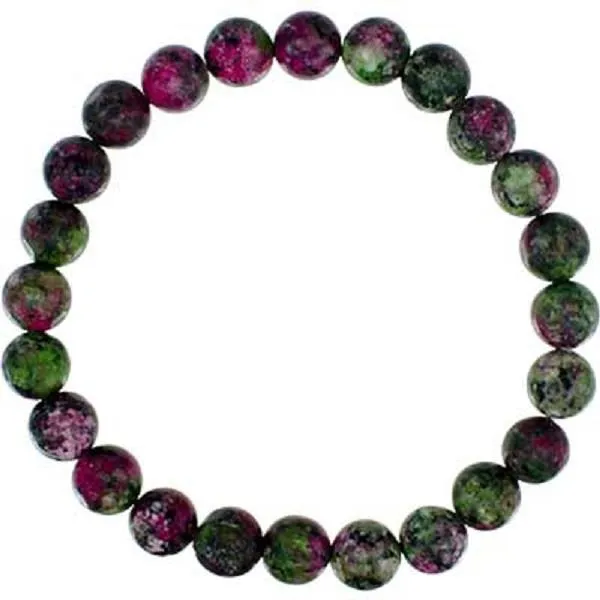 8mm Bracelet Ruby Zoisite Synthetic
