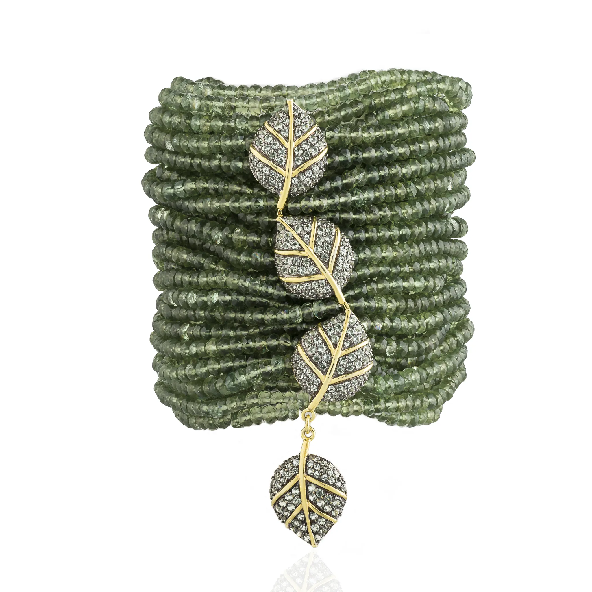 925 Silver Leaves Zinta Bracelet with Apatite & Sapphire