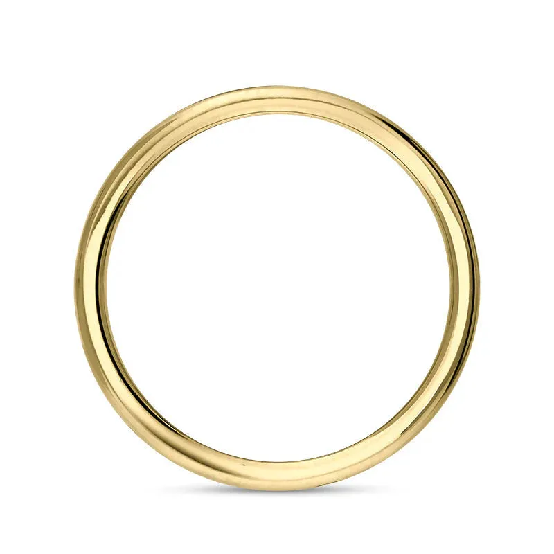 9ct Yellow Gold Whitby Jet Queen's Jubilee Hallmark 4mm Ring D