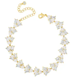Absolute Gold Pearl & Baguette Bracelet