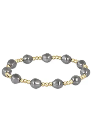 Admire Gold 3mm Bead Bracelet Pearl Dark Grey