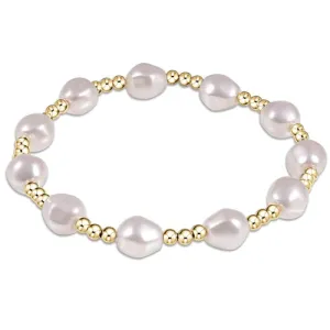 Admire Gold 3mm Bead Bracelet- Pearl