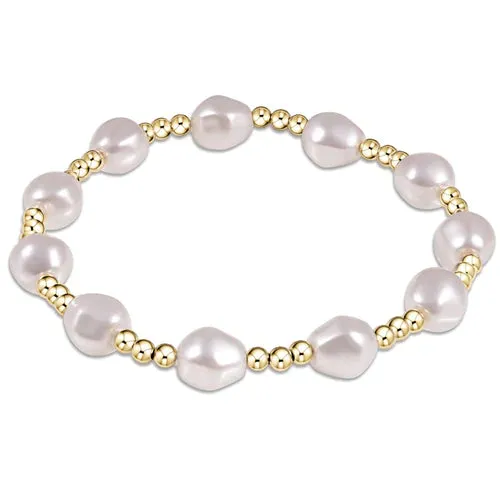 Admire Gold 3mm Bead Bracelet- Pearl