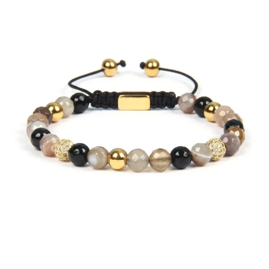 Agate & Gold Beads Bracelet