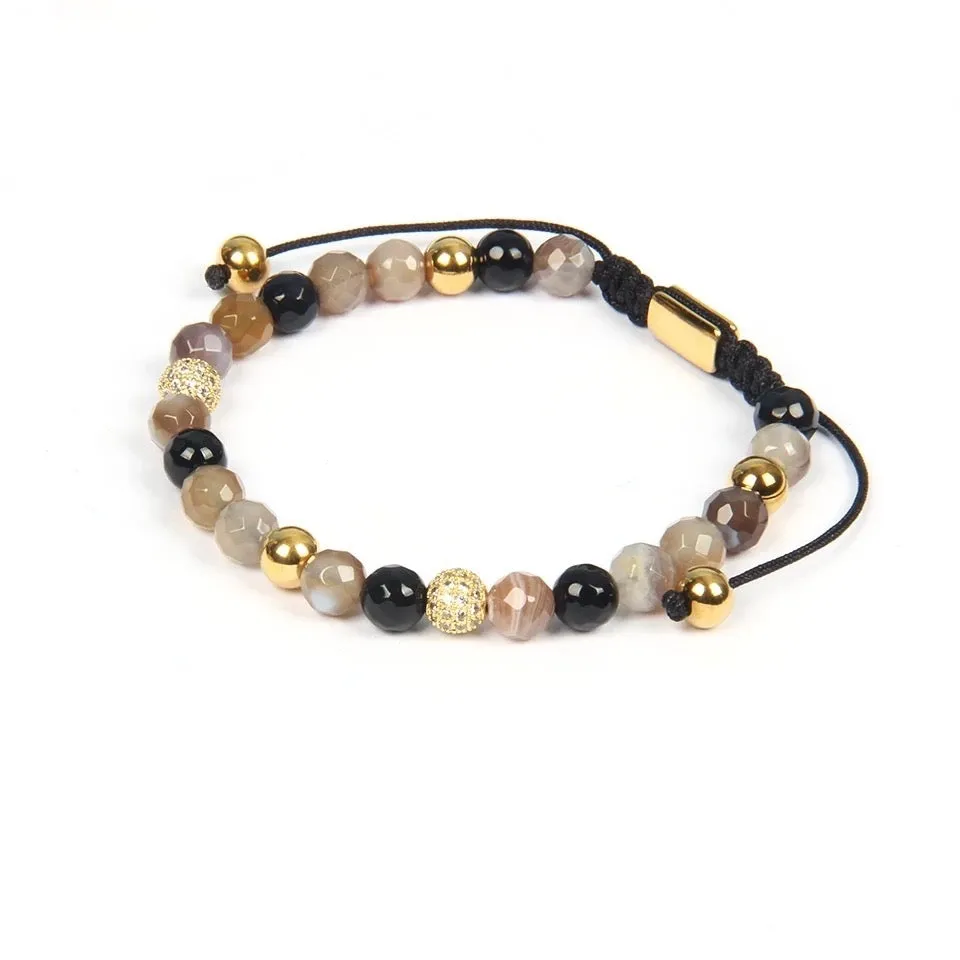 Agate & Gold Beads Bracelet