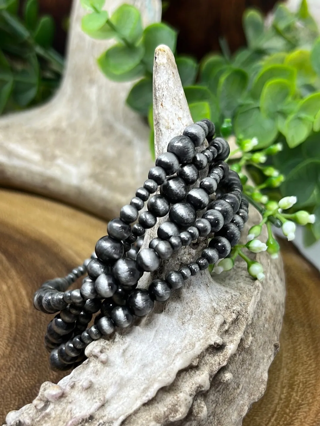 Akutan Set of Five Stackable Varied Navajo Stretch Bracelets