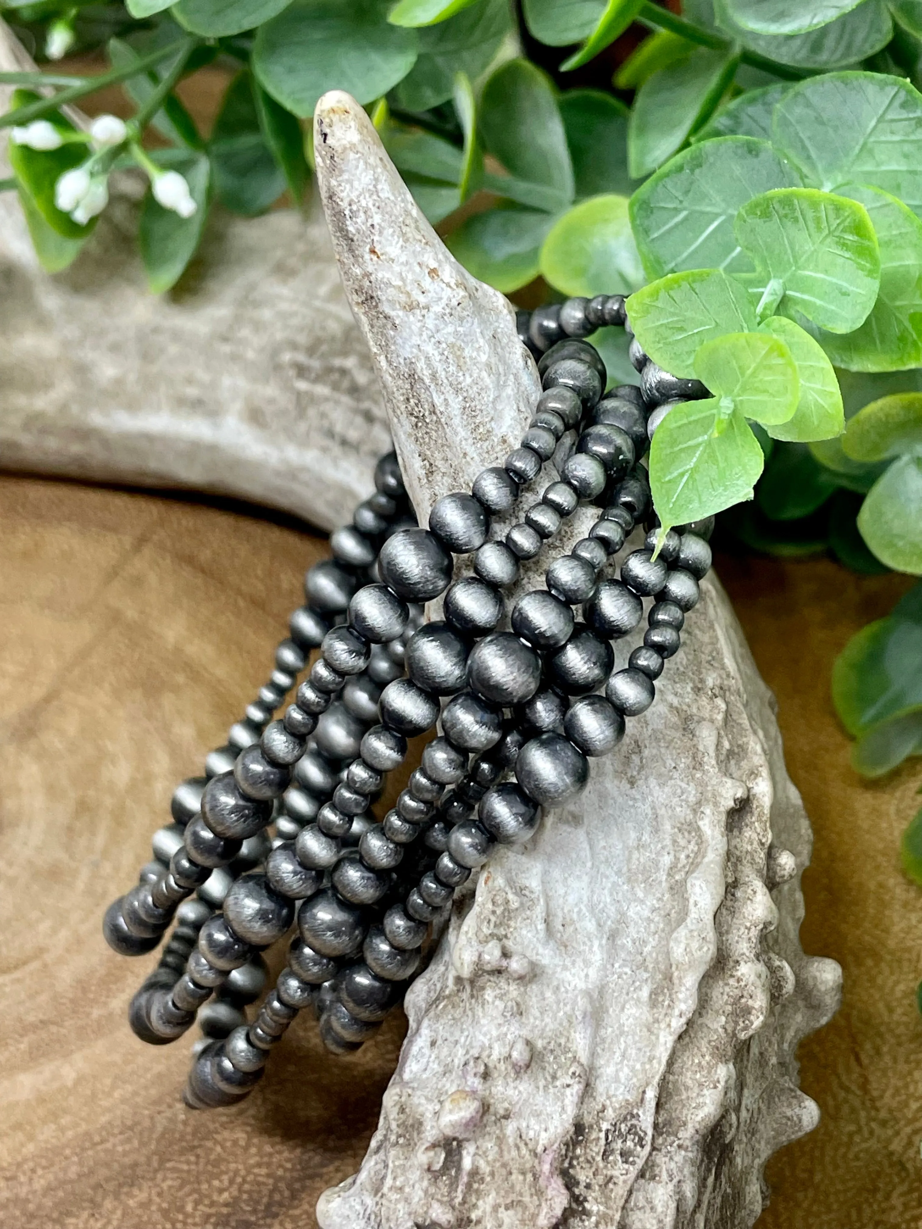 Akutan Set of Five Stackable Varied Navajo Stretch Bracelets