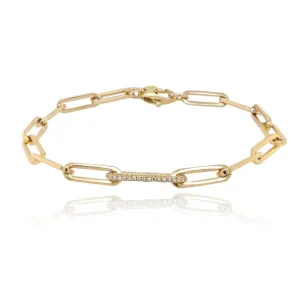 All Around Diamond Link Paperclip Bracelet
