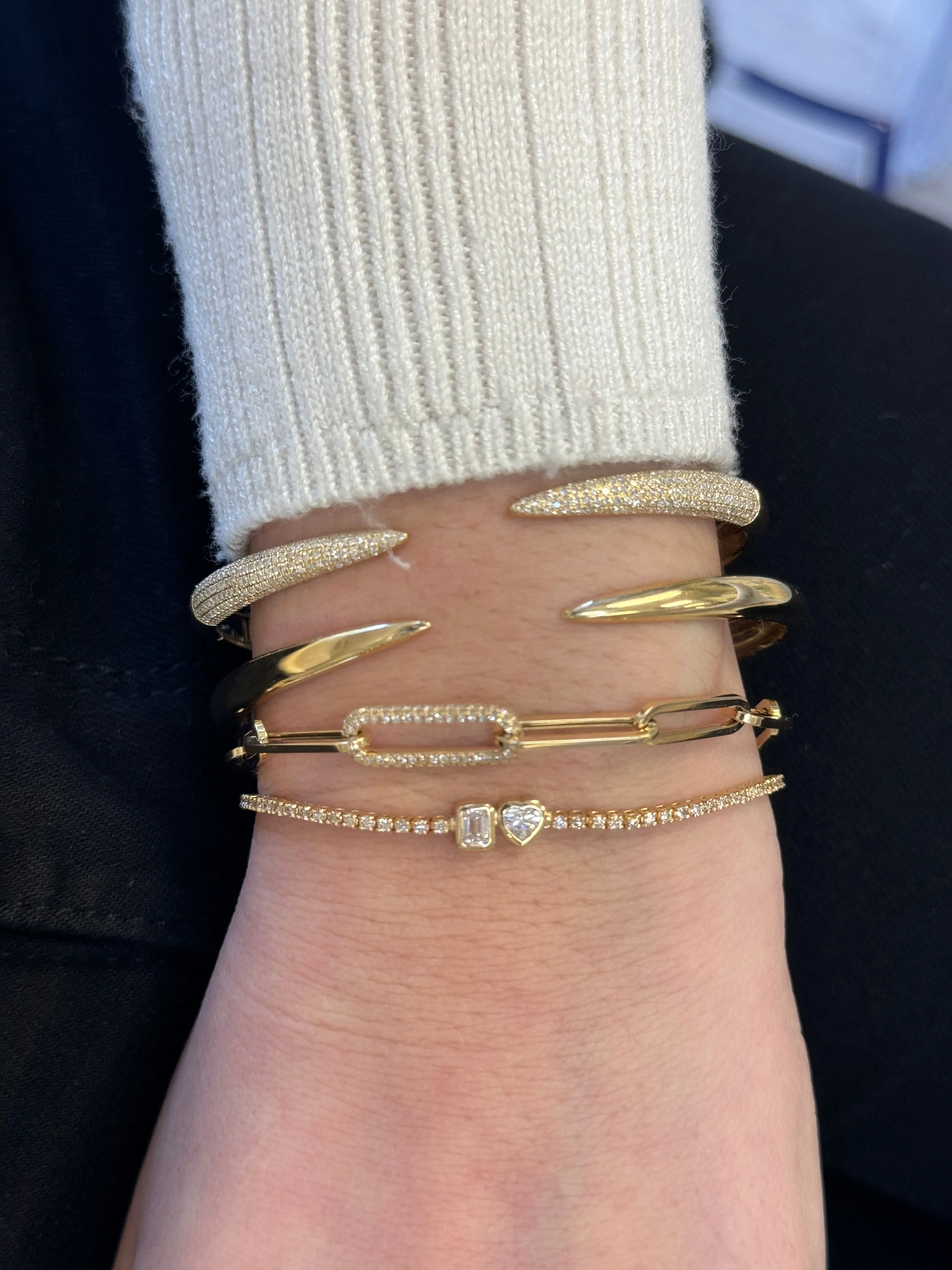 All Around Diamond Link Paperclip Bracelet