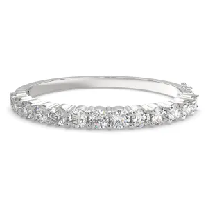 Amaranta Round Cut Diamond Bangle Bracelet Shared Prong Hinged (8 ctw)