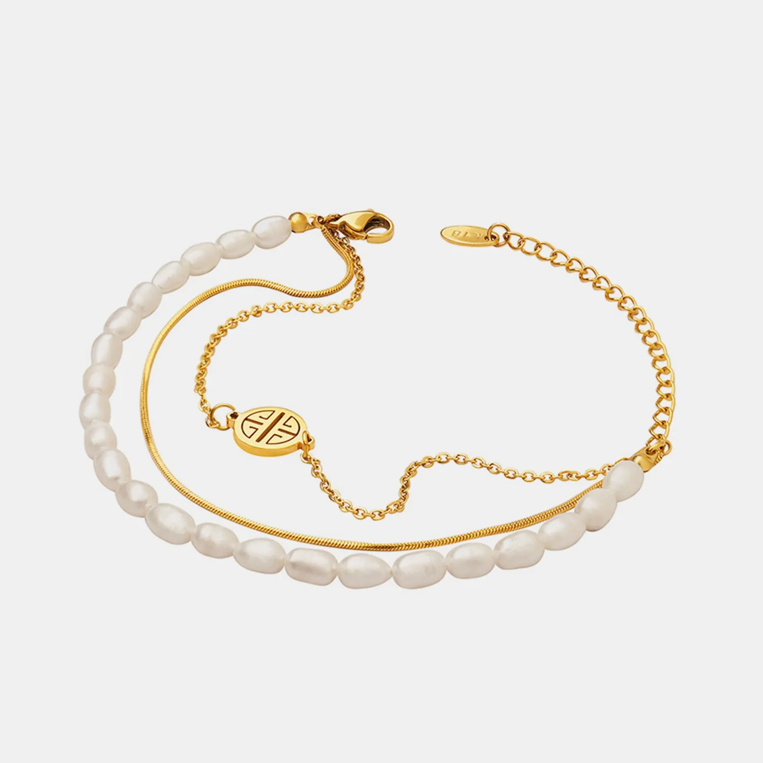 Amy Titanium Steel Three-Layered Pearl Bracelet