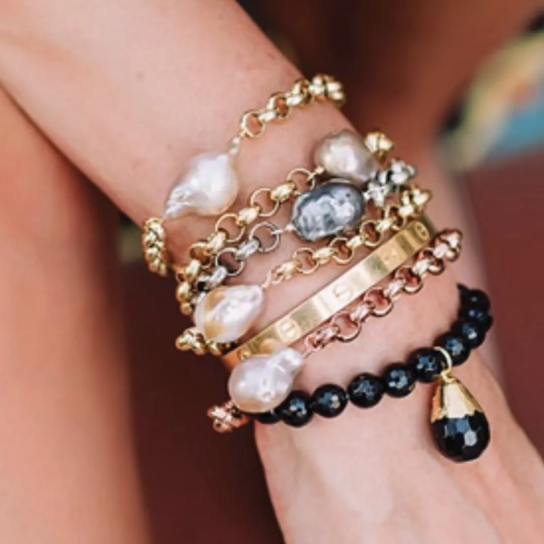 Ann Baroque Pearl Bracelet in Silver