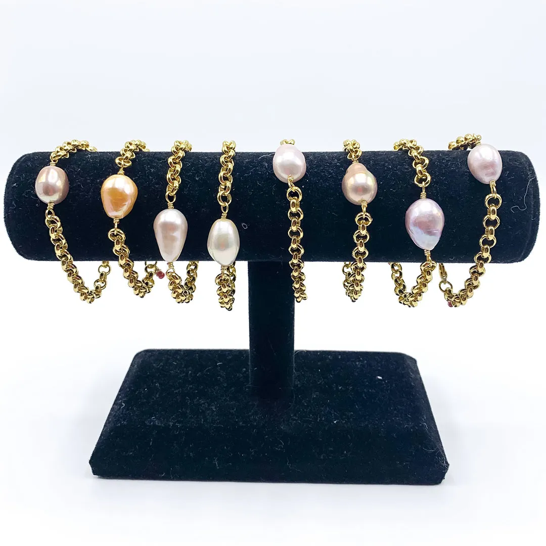 Ann Baroque Pearl Bracelet in Silver