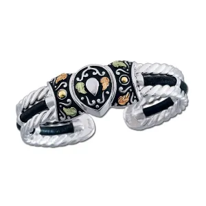Antiqued Foliage - Sterling Silver Black Hills Gold Bracelet